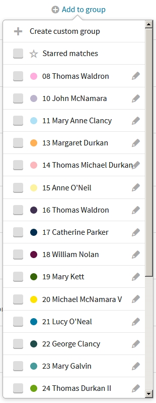 Paddy Waldron's first 17
AncestryDNA custom groups Paddy Waldron's first
17 AncestryDNA custom groups