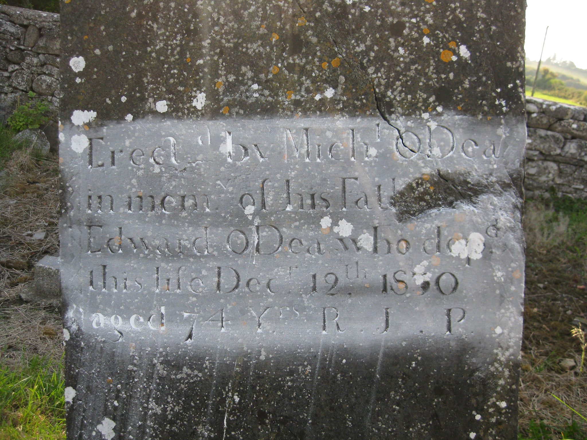 Edward O'Dea's tombstone