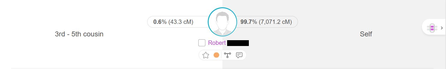 43cM match with
      Robert
